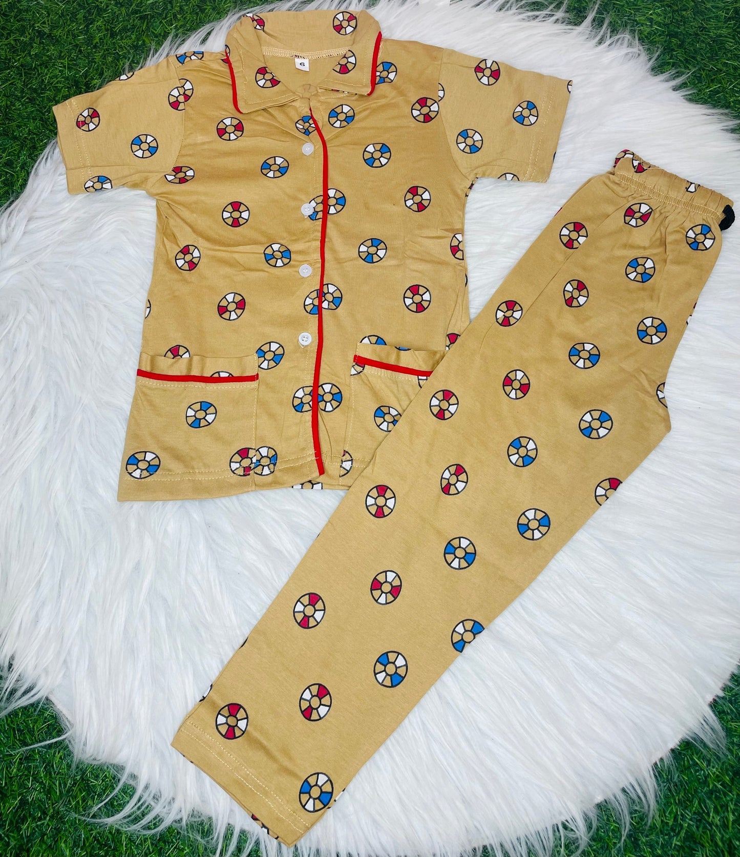 10-12y  Kids collar Nightsuit