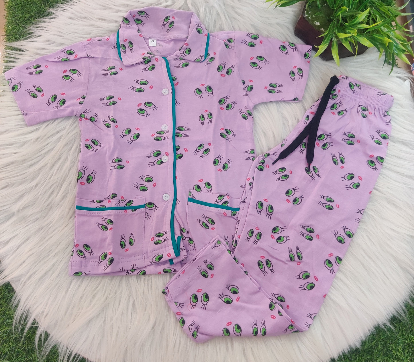 4-5y Kids collar Nightsuit